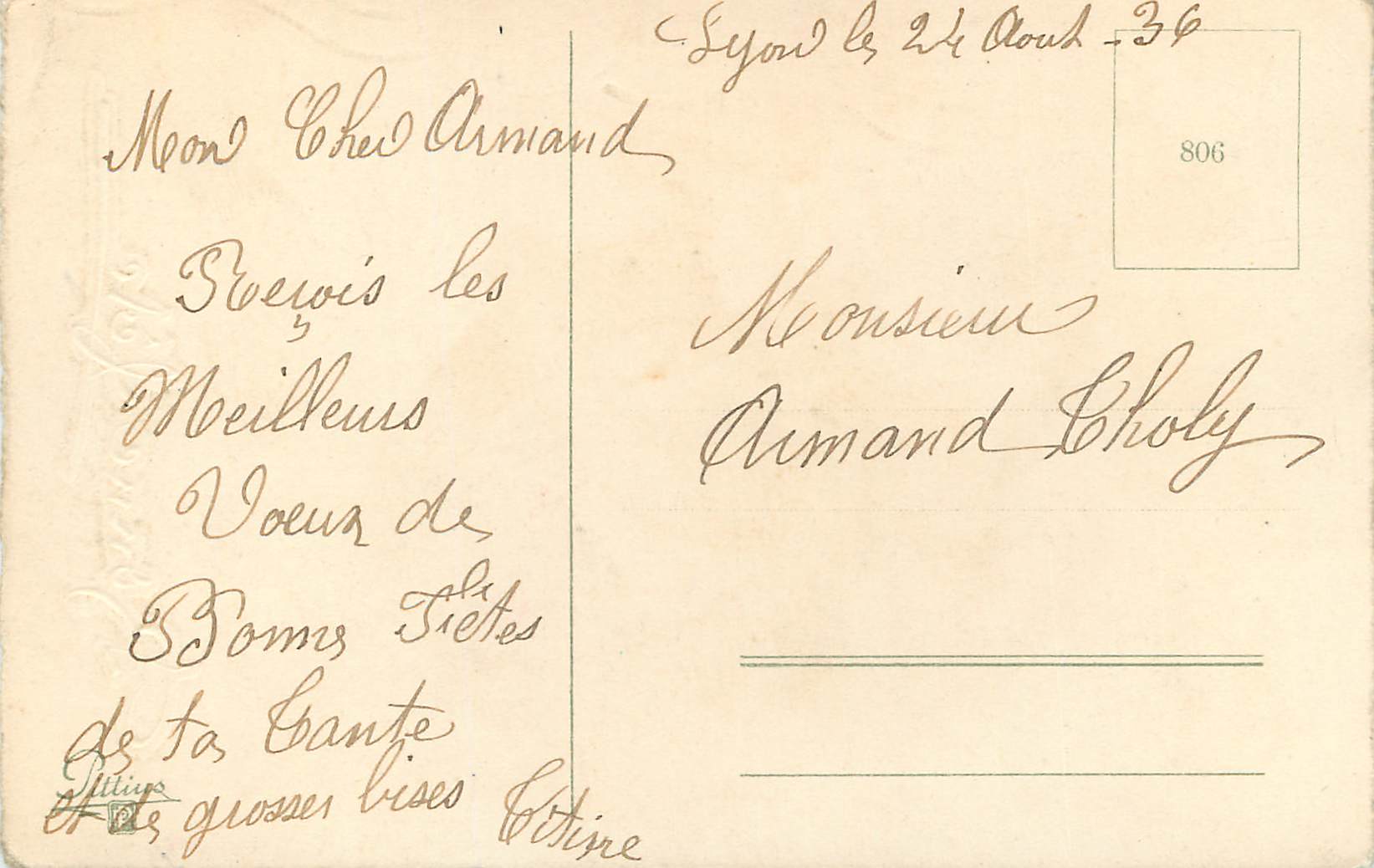 CPA Bonne fete Fer a cheval — Rückseite