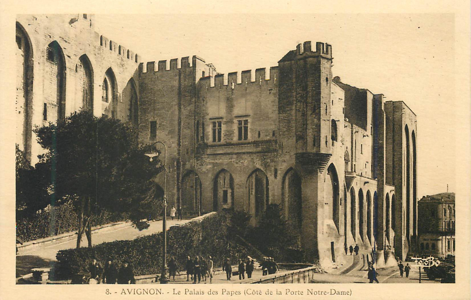 CPA Avignon Le palais des papes Cote de la Porte Notre Dame 