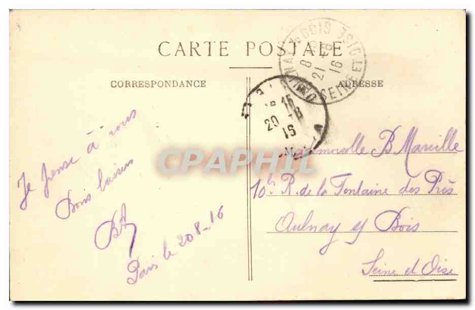 Paris (14)- Parc de Montsouris- Monument Flatters-CPA — Rückseite