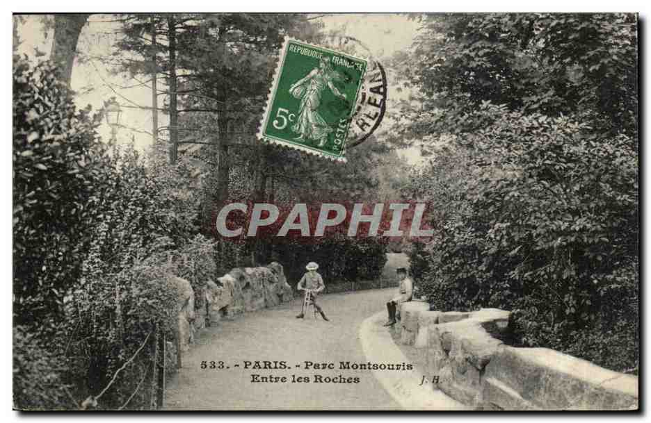 Paris (14) - Le Parc Montsouris- Entre Les Roches-CPA