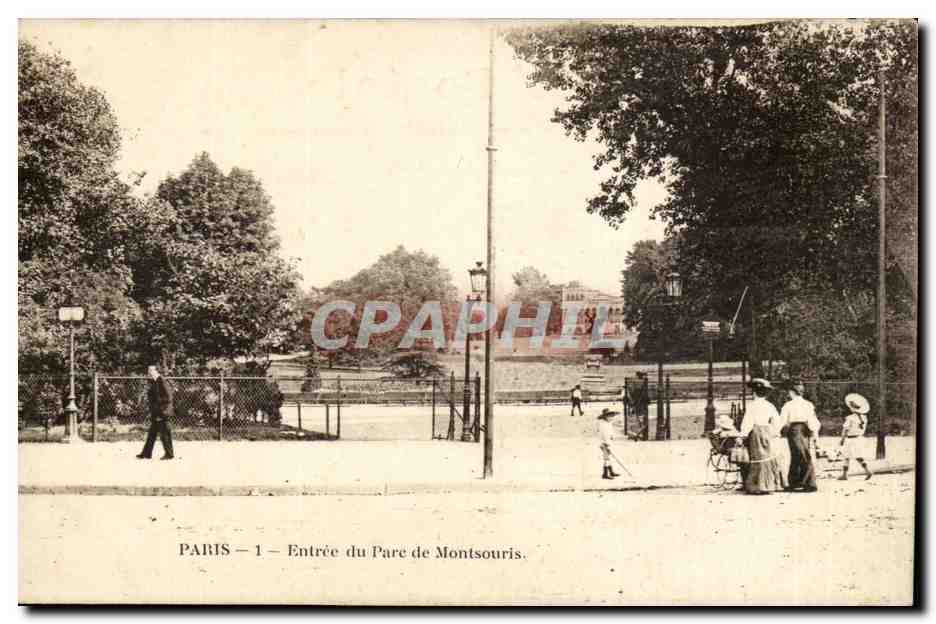 Paris (14) - Le Parc Montsouris-enfant- Grande Entree du Parc -CPA