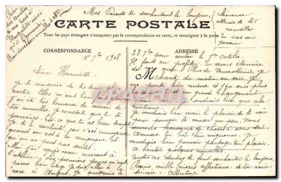 L'Observatoire de Montsouris — Souvenir du Parc Montsouris — Marquis J. G. — Verso