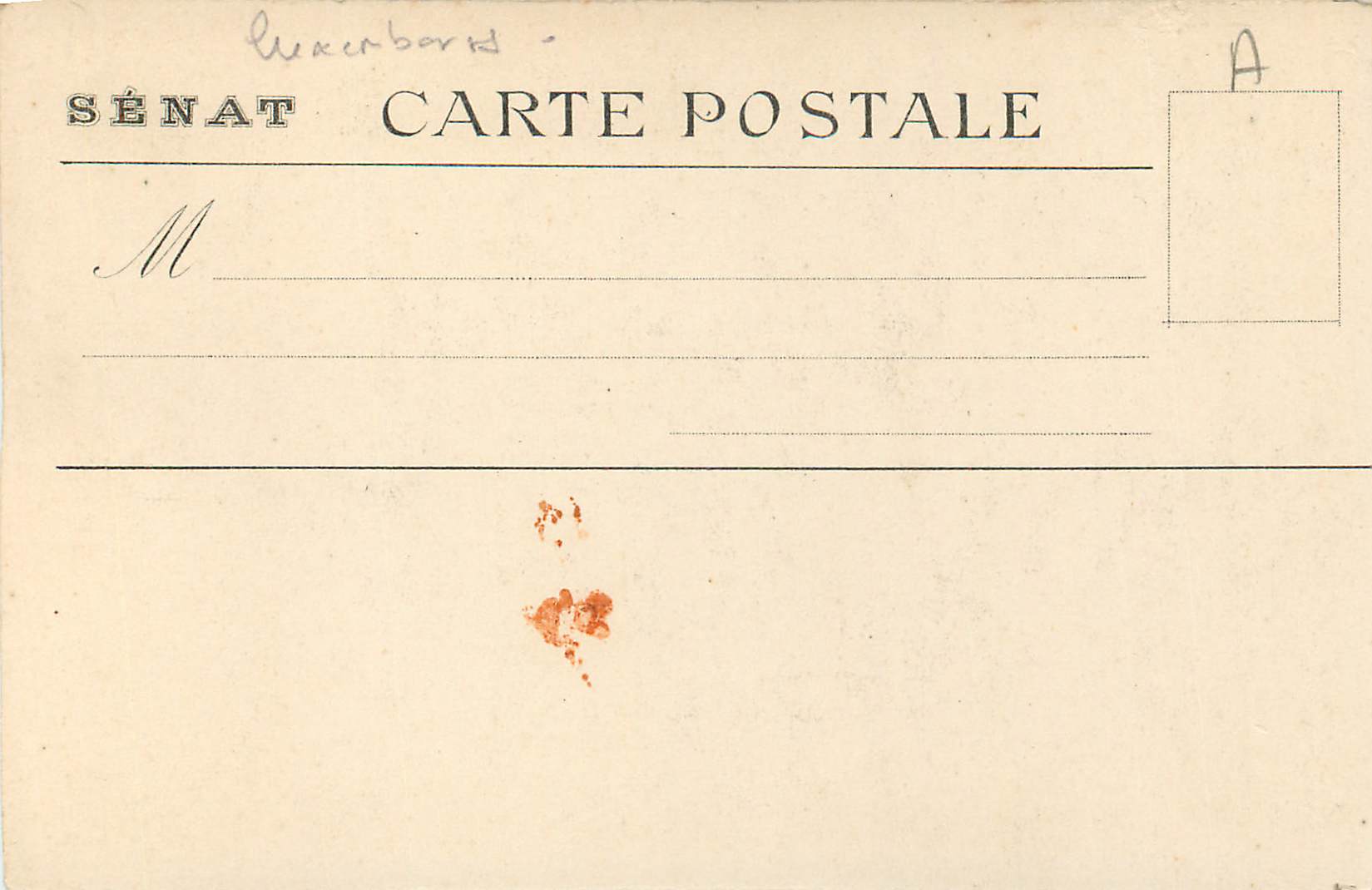 CPA Luxembourg Salle du Livre d'Or  Paris Senat — Verso