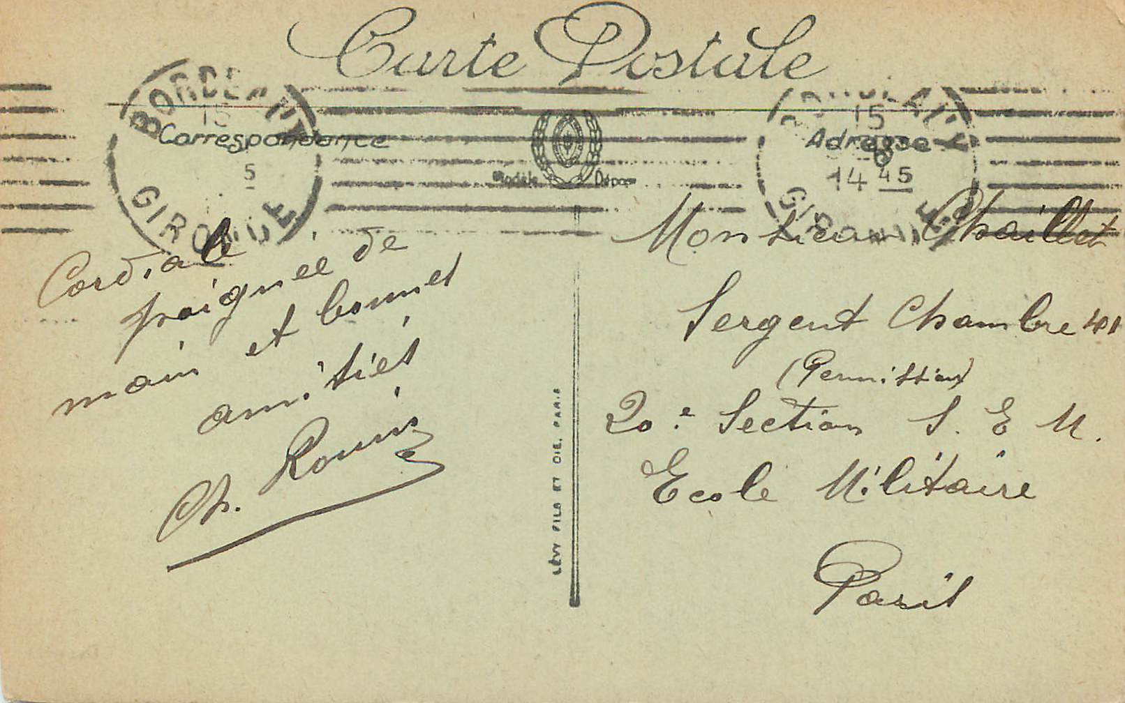 CPA Bordeaux La Cathedrale et le Tour Pey Berland  — Verso