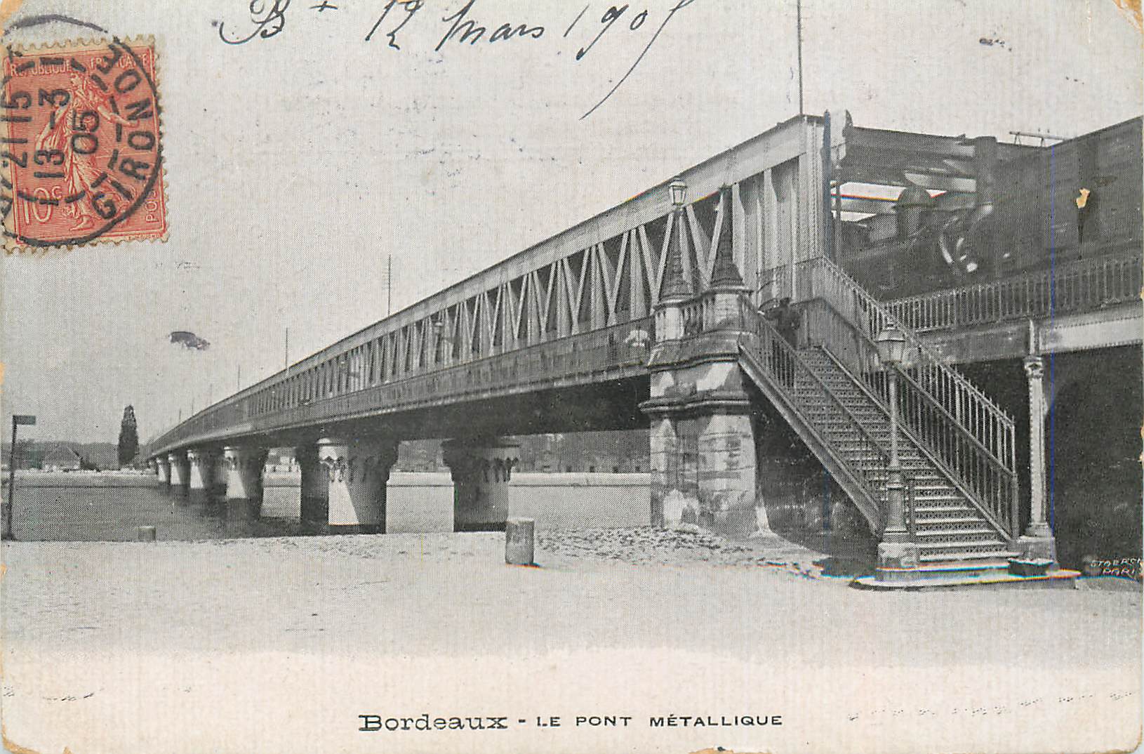 CPA Bordeaux Le Pont Metallique  Train