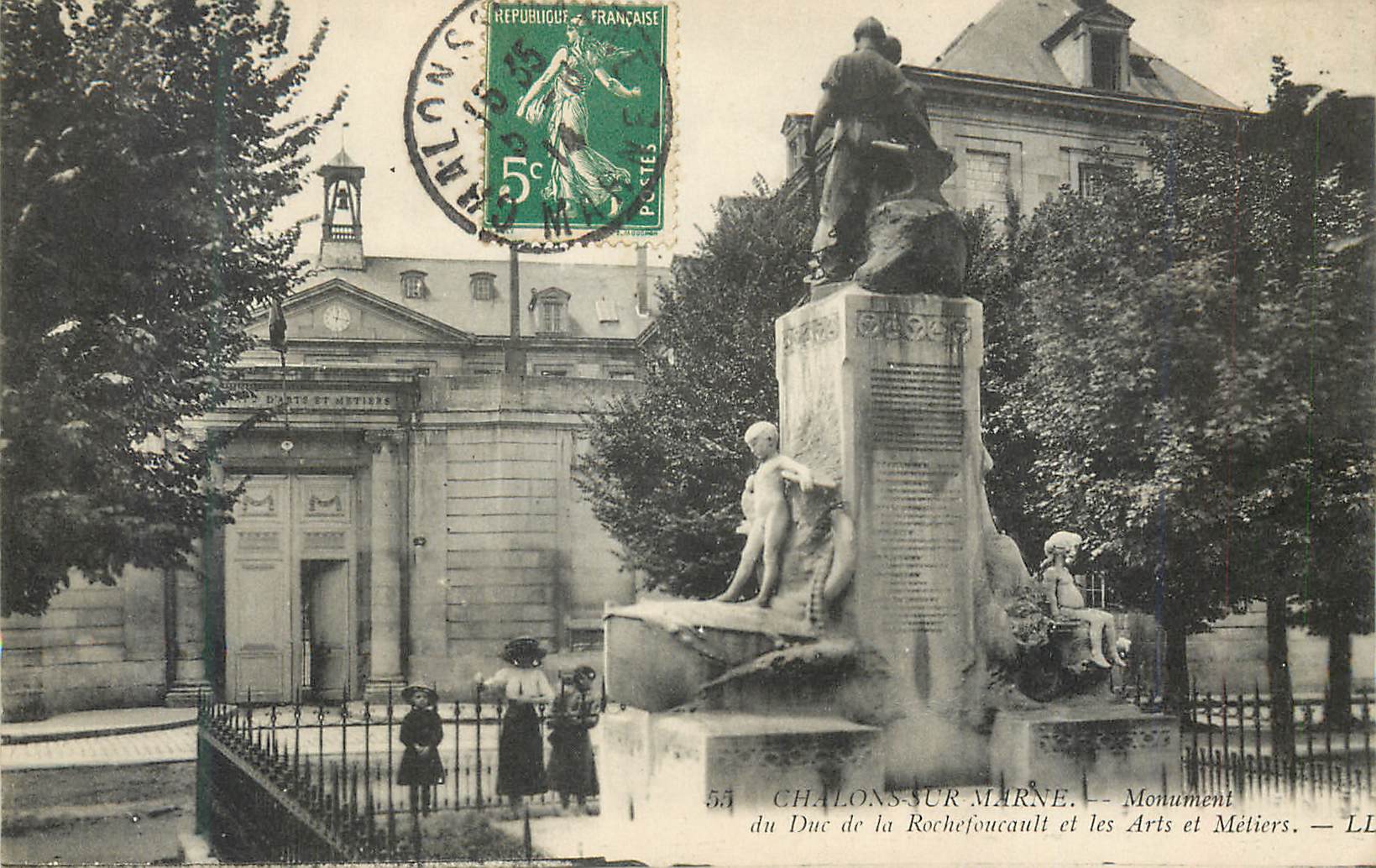 Chalons-sur-Marne — Monument du Duc de la Rochefoucault et les Arts et Métiers — LL
