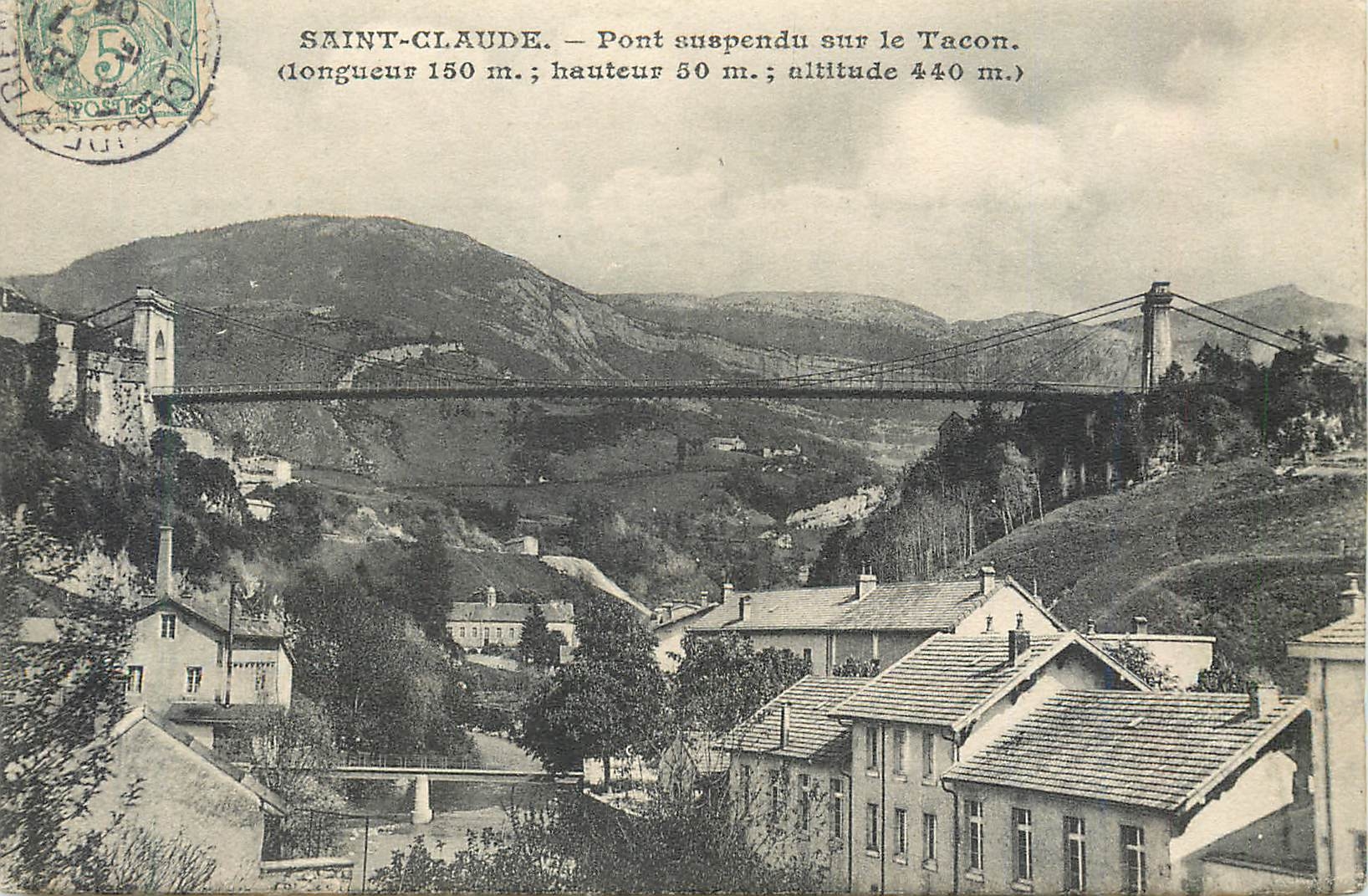 CPA Saint Claude Pont suspendu sur le Tacon 