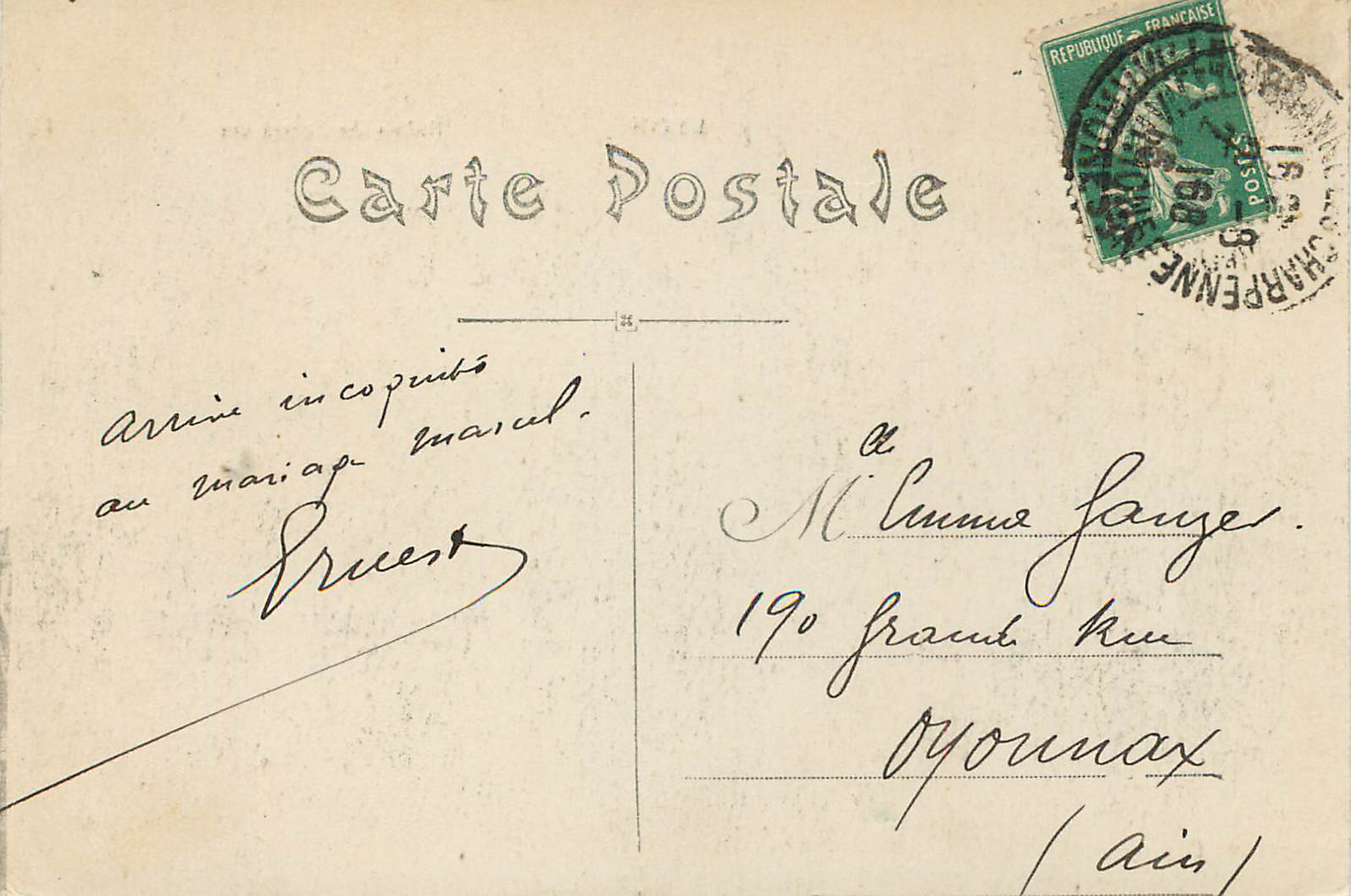 CPA Lyon Palais du Commerce  — Verso