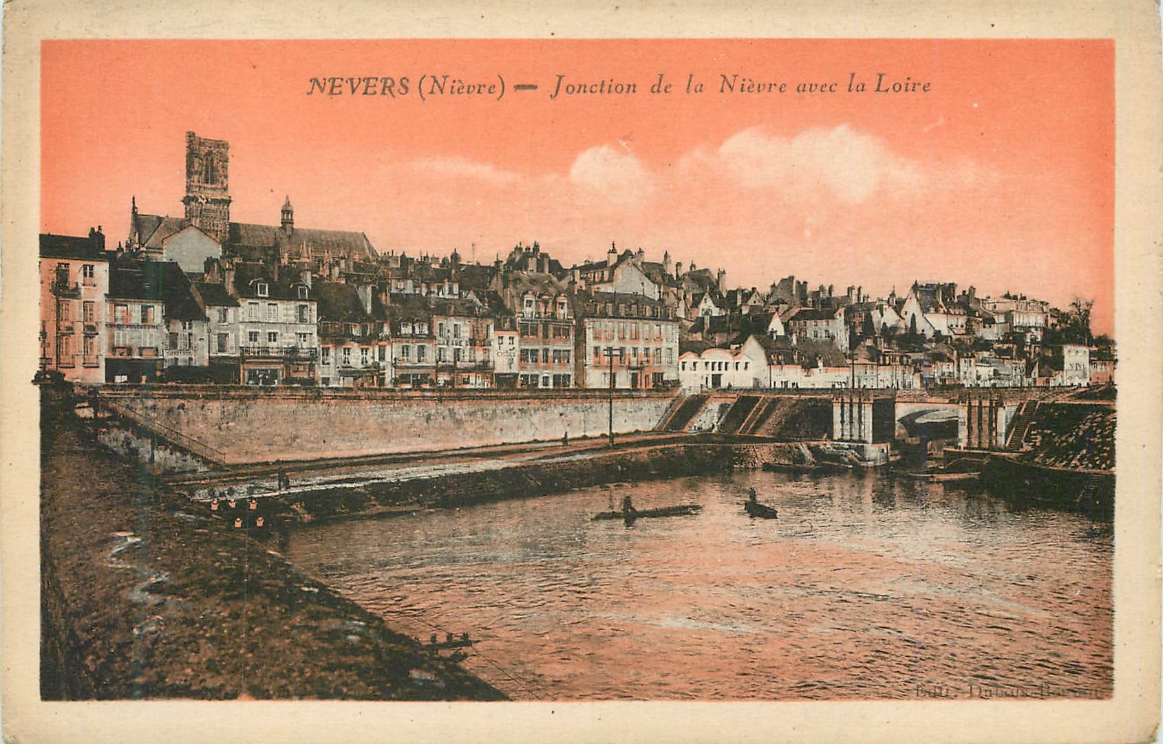 CPA Nevers Jonction de la Nievre avec la Loire 