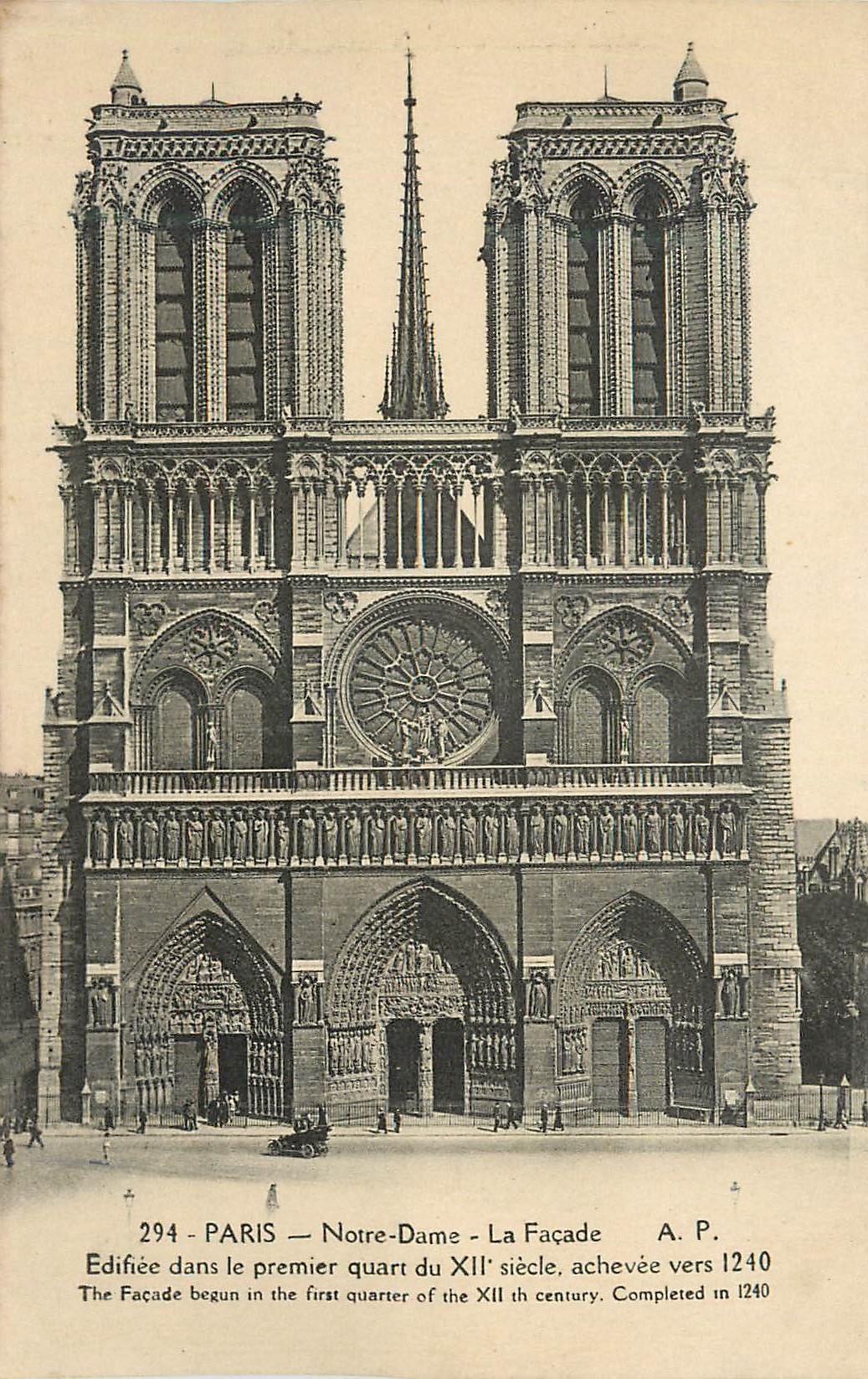 CPA Paris Notre Dame La Facade 