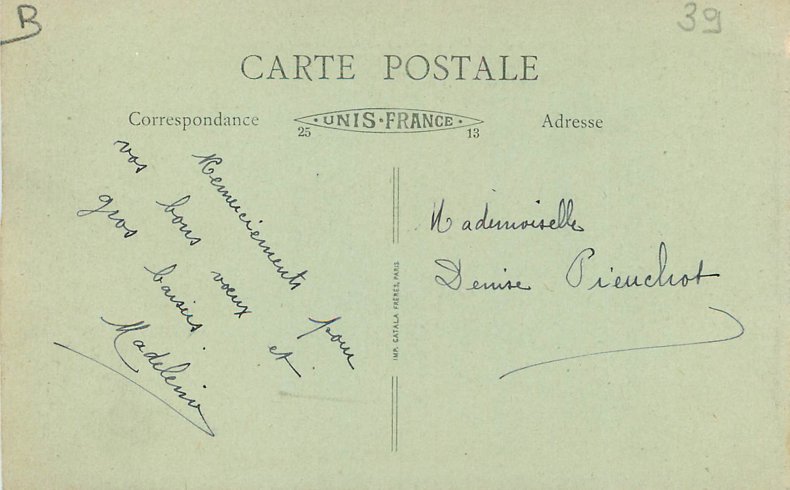 CPA Pont de Poitte Saut de la Saisse Grandes Eaux  — Rückseite