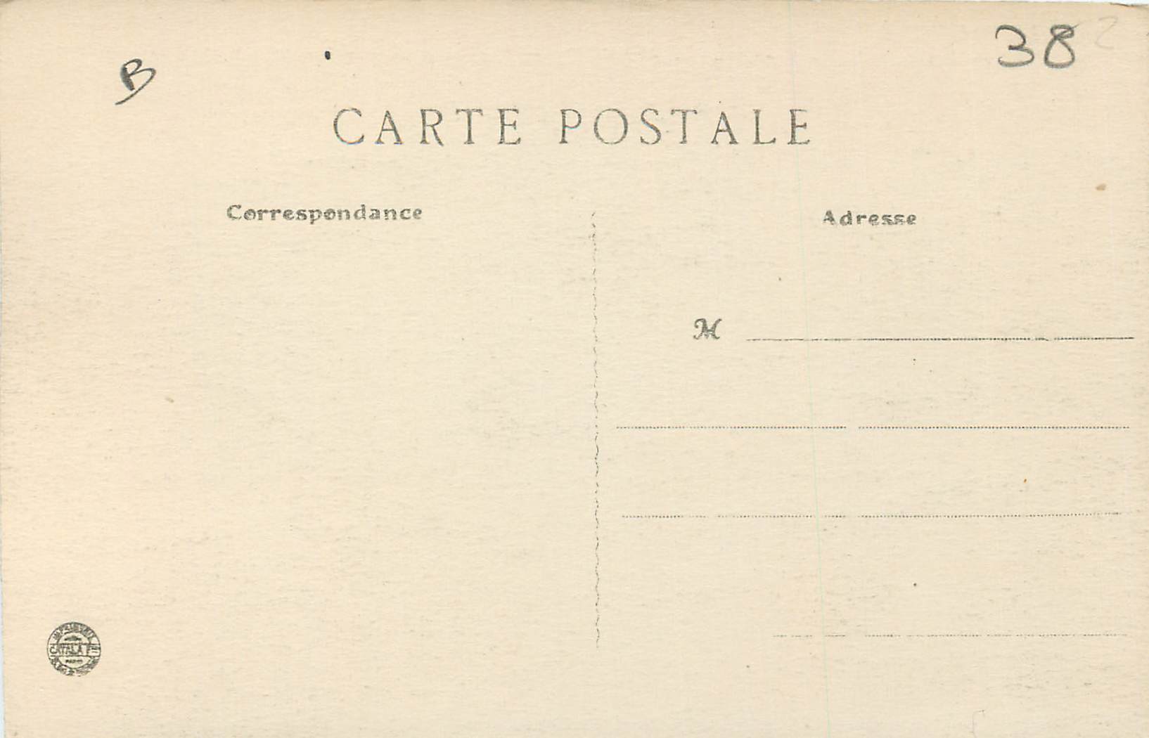 Grenoble — Vue Générale, côté du Cours Berriat et le Moucherotte, alt. 1906 m. — B. F., PARIS — Rückseite