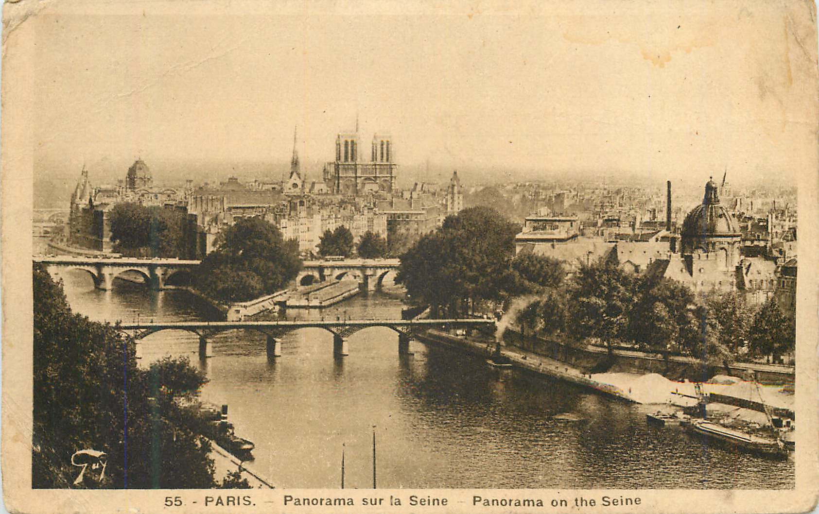 CPA Paris Panorama sur la Seine 
