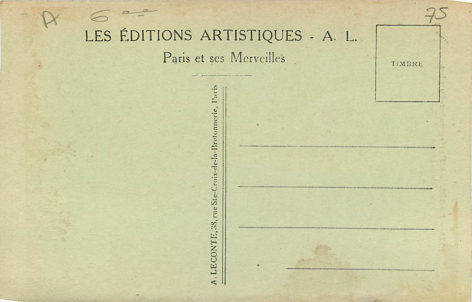 CPA Paris L Eglise Saint Sulpice  — Verso