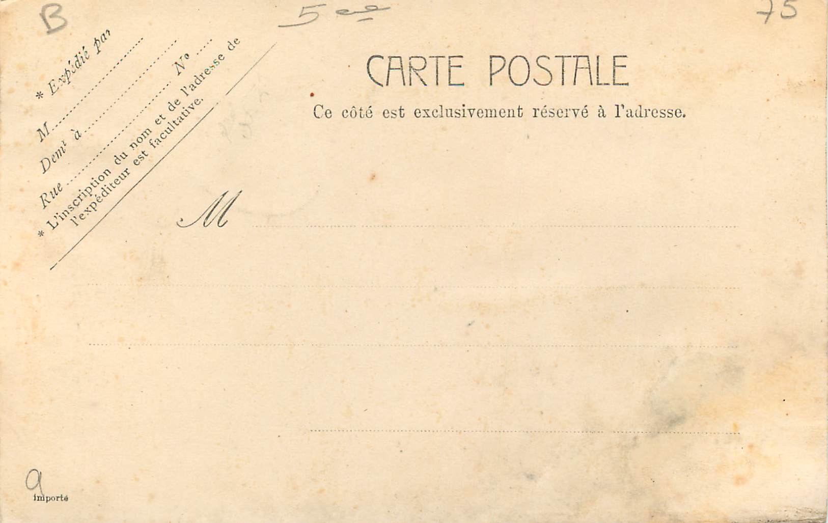 CPA Paris La Sorbonne et le Monument d Auguste Comte  — Rückseite