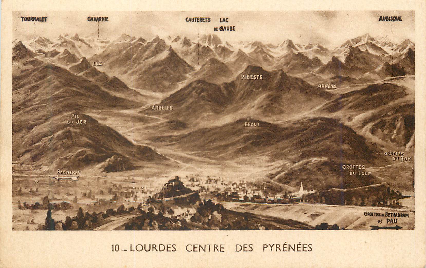 CPA Lourdes et la Chaine des Pyrenees 