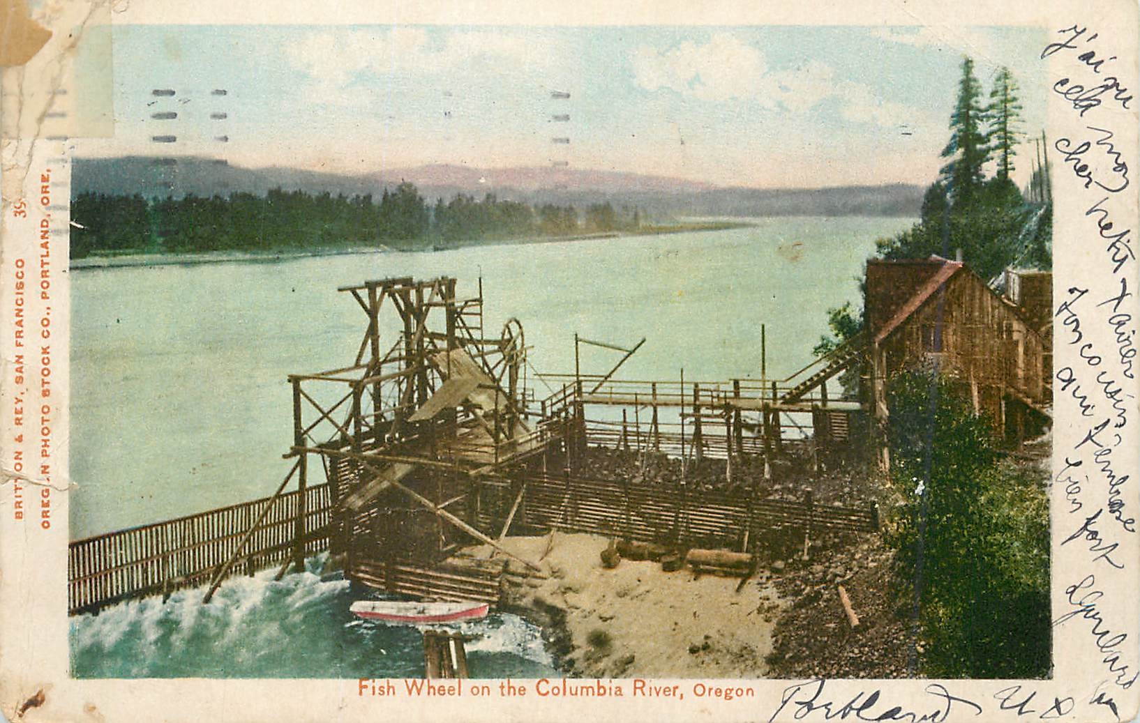 CPA Fish Wheel on the Columbia River Oregon 