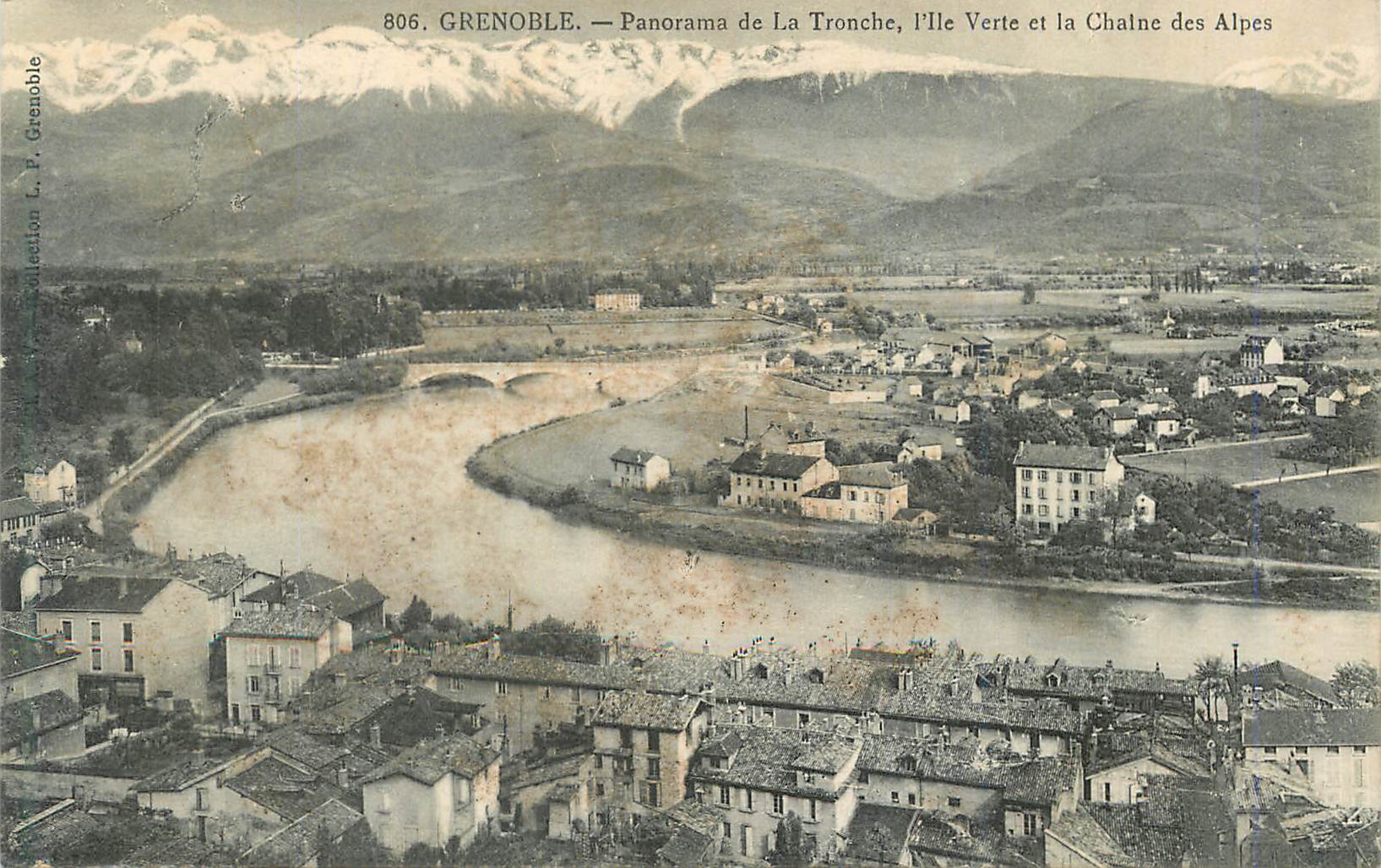 CPA Grenoble Panorama de la Tronche I Ile Verte et la Chaine des Alpes 
