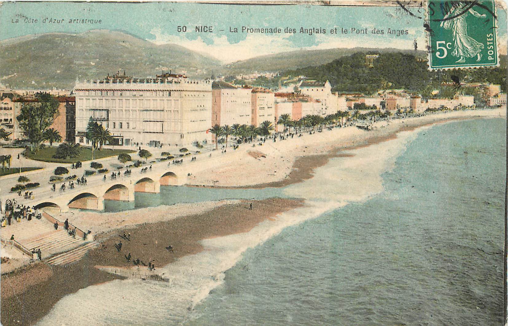 CPA Nice La Promenade des Anglais et le Pont des Anges 