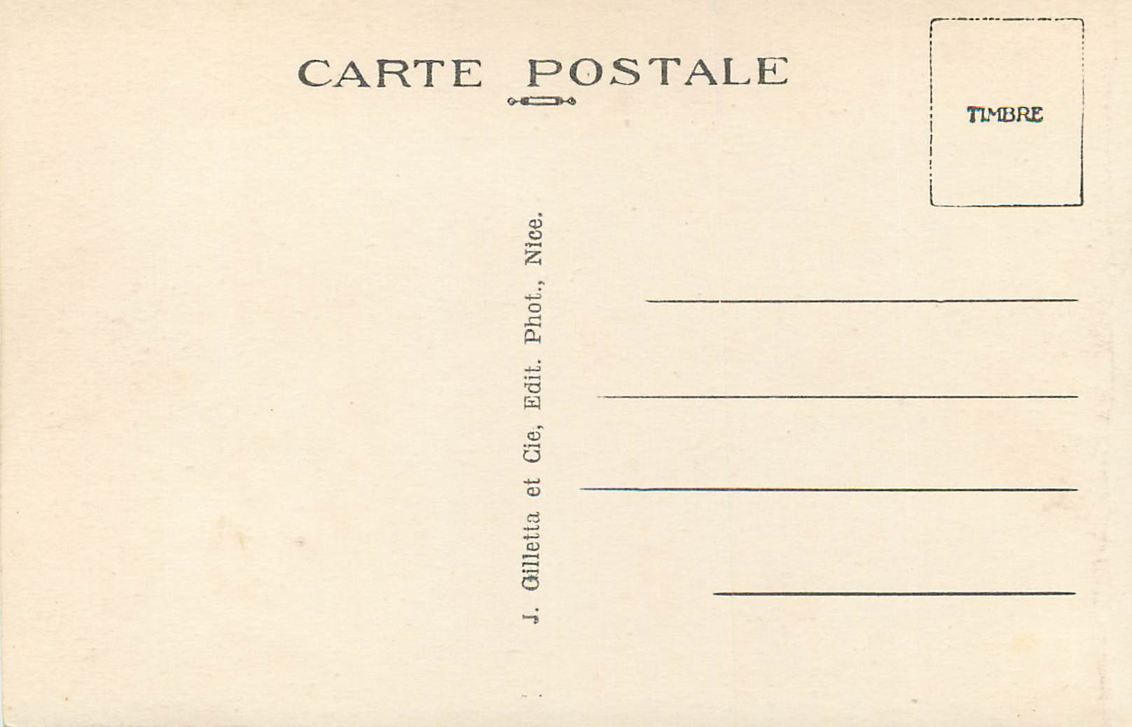 CPA Nice Casino et Jardin Albert 1er — Rückseite