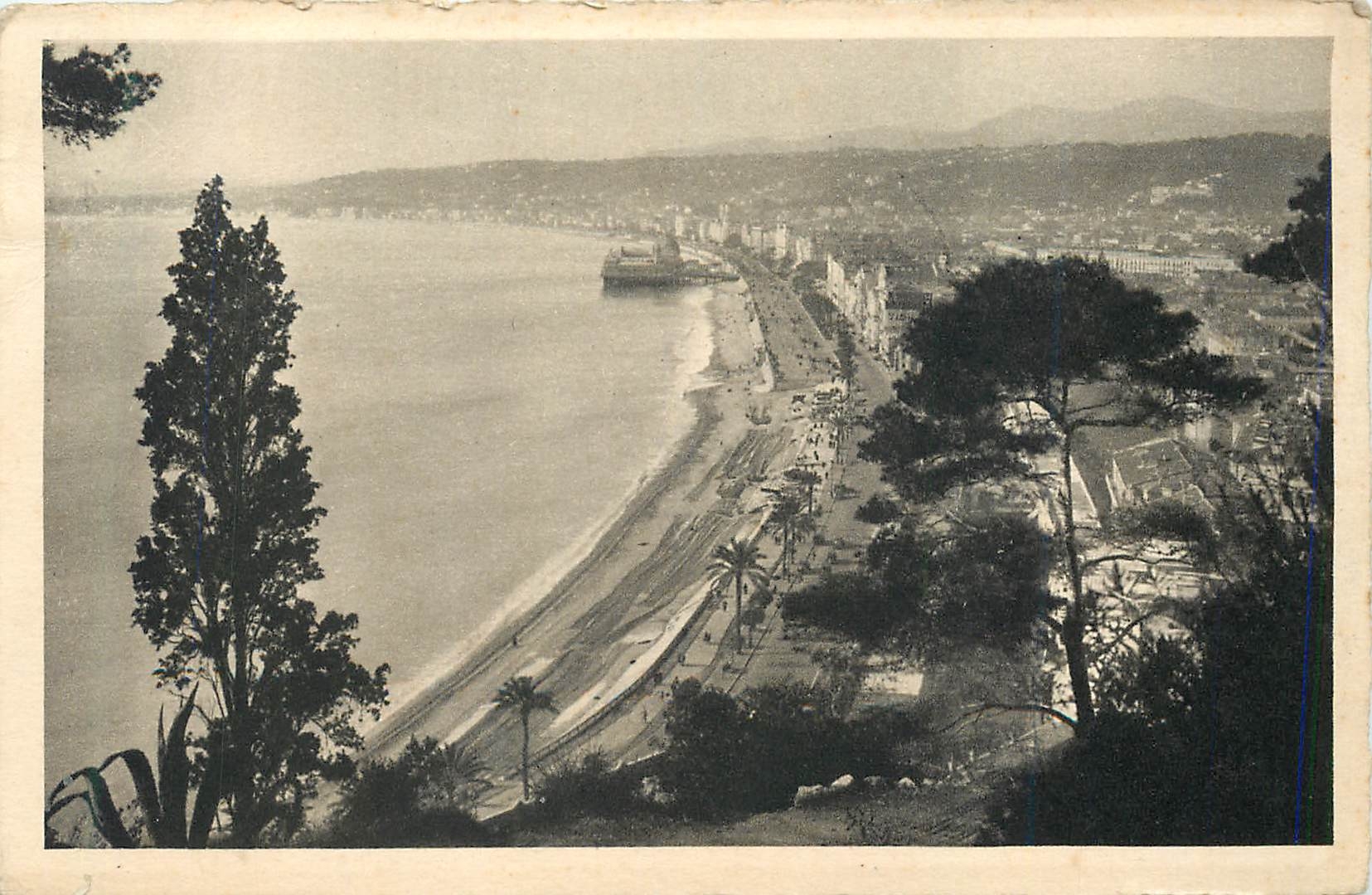 CPA Nice La Promenade des Anglais vue du Chateau 