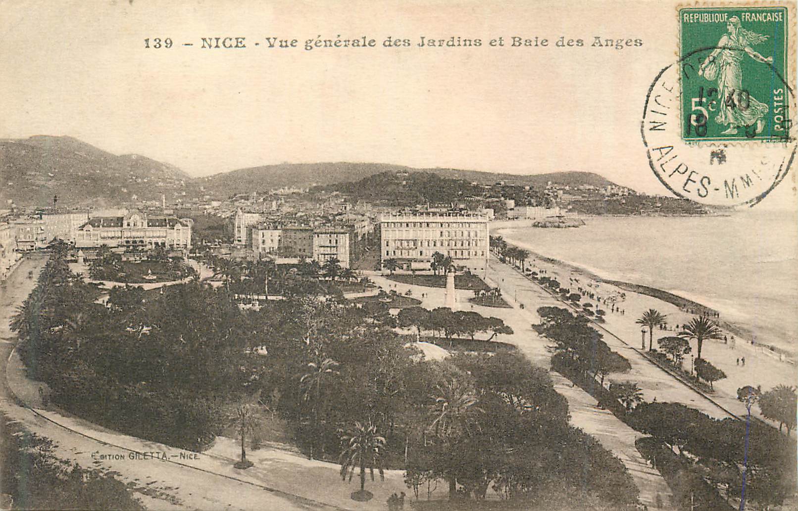 CPA Nice Vue generale des Jardins et Baie des Anges 