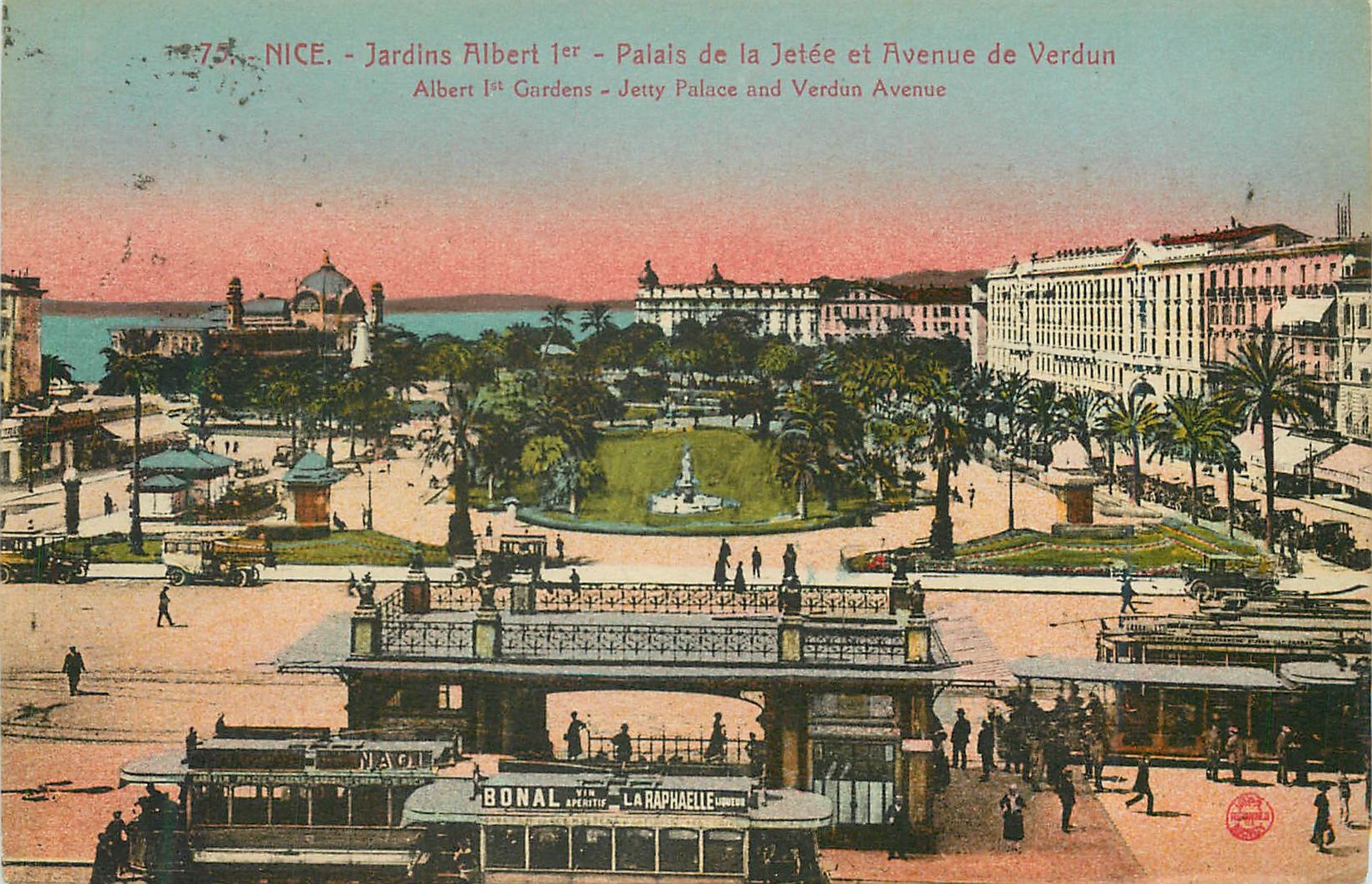 CPA Nice Jardin Albert Palais de la Jetee et Avenue de Verdun Tramway