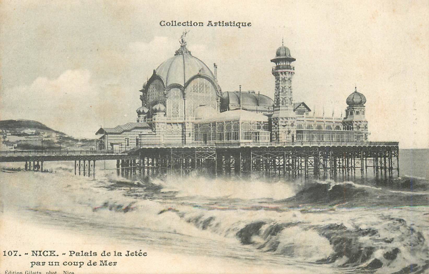 CPA Nice Palais de la Jetee par un coup de Mer 