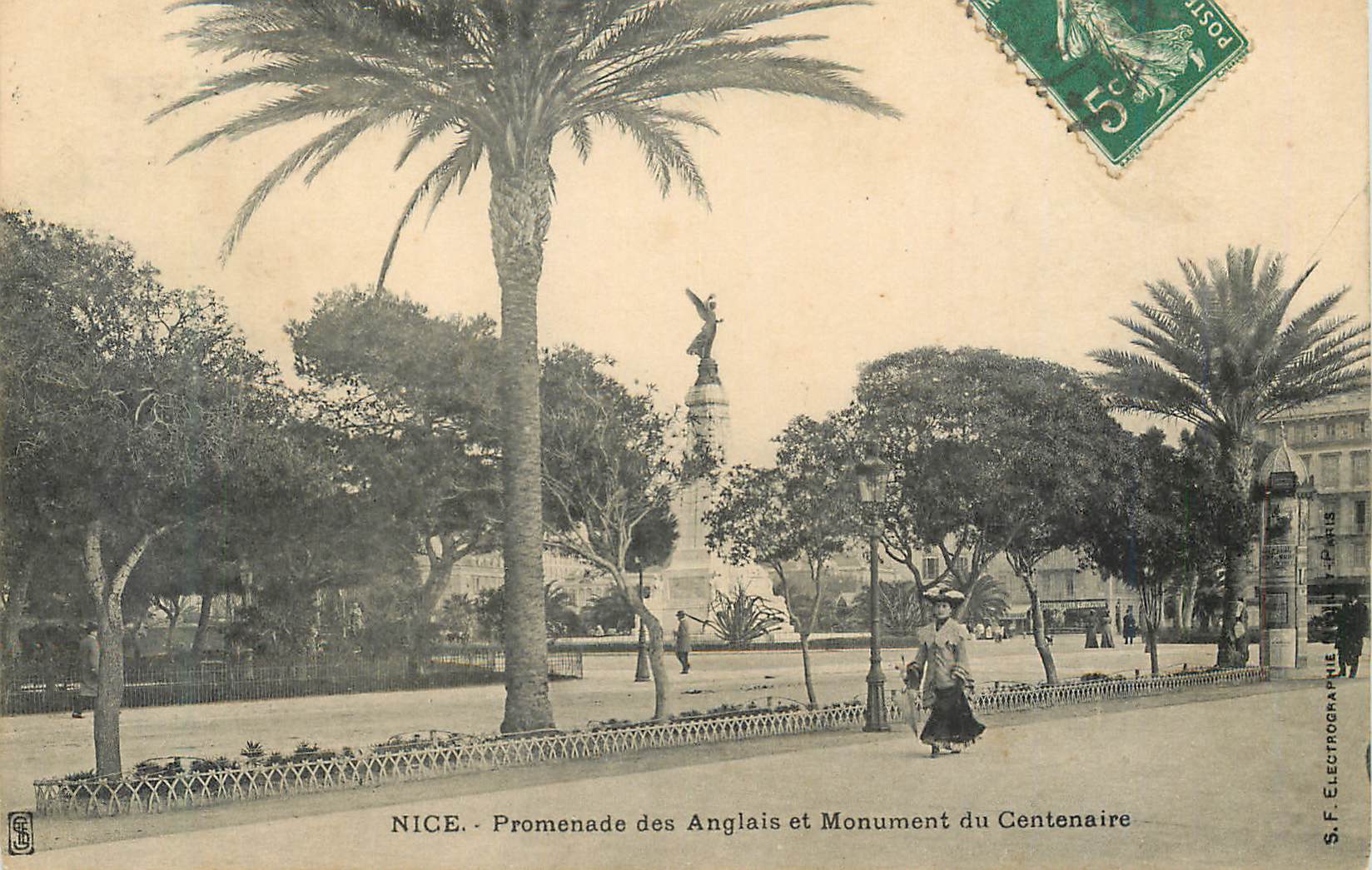 CPA Nice Promenade des Anglais et Monument du Centenaire 
