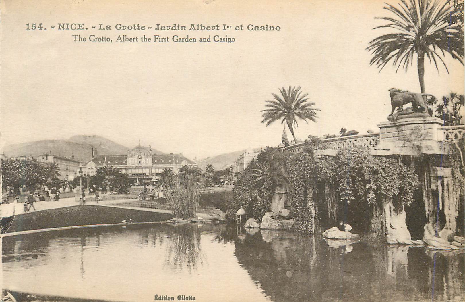 CPA Nice La Grotte Jardin Albert 1er et Casino 