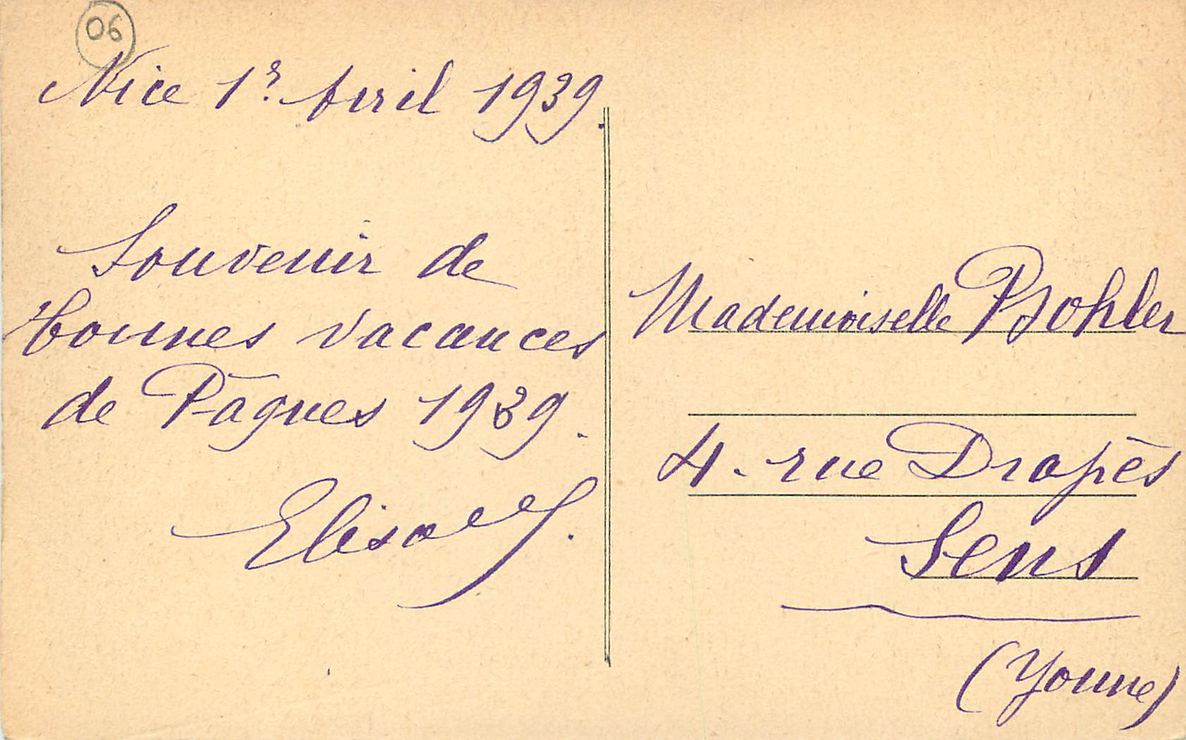 CPA Nice Le Port et le Mont Boron  — Rückseite