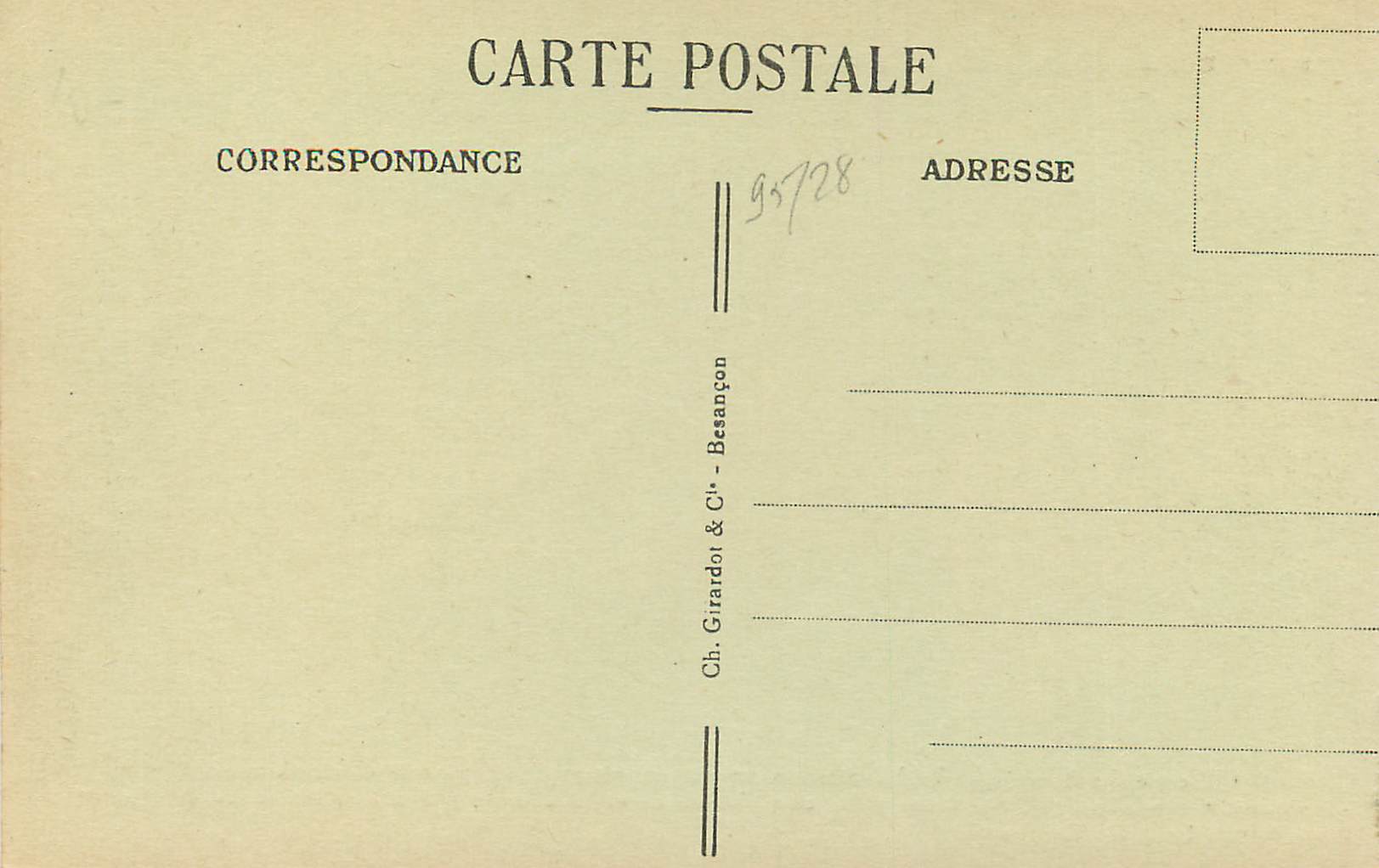 Entrée des Bassins du Doubs — Rocher de la Casquette et Rocher d'Hercule — Frontière Franco-Suisse — Verso