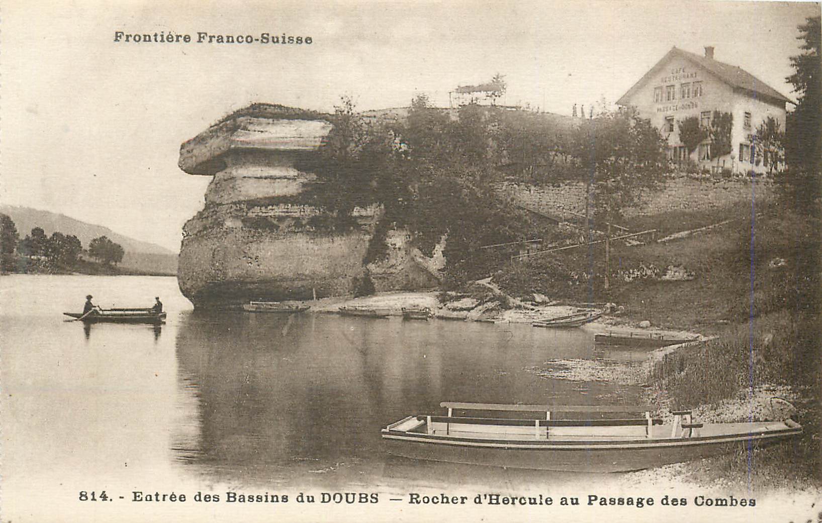 CPA Frontiere Franco Suisse Entree des Bassins du Doubs Eocher d Hercule au passage des Combes 