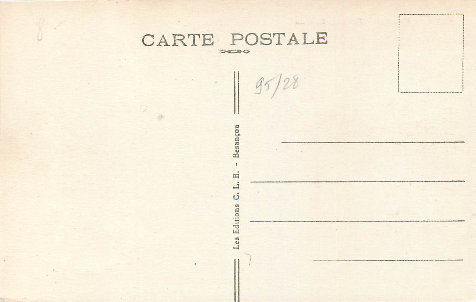 CPA Frontiere Franco Suisse Entree des Bassins du Doubs Eocher d Hercule au passage des Combes  — Rückseite