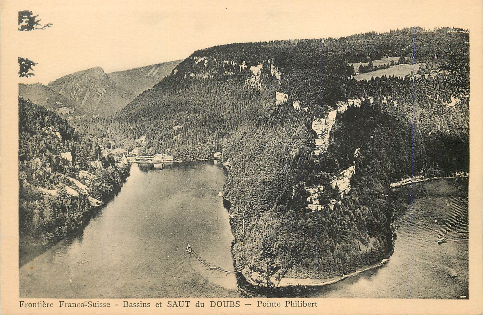 CPA Frontiere Franco Suisse Bassins et saut du Doubs 