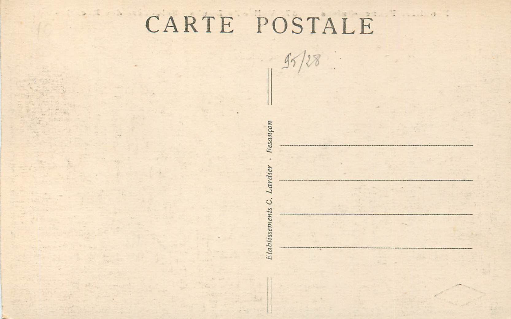CPA Frontiere Franco Suisse Vallee du Doubs Belvedere des Recretes  — Verso