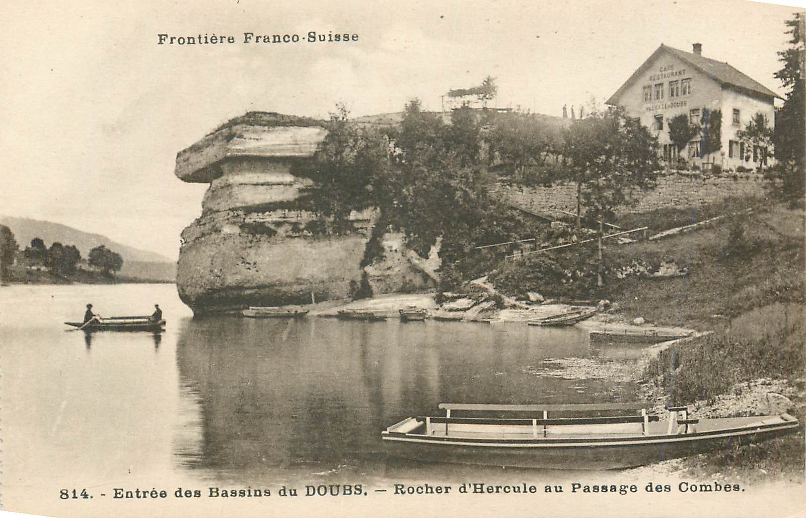 CPA Frontiere Franco Suisse Entree des bassins du Doubs 