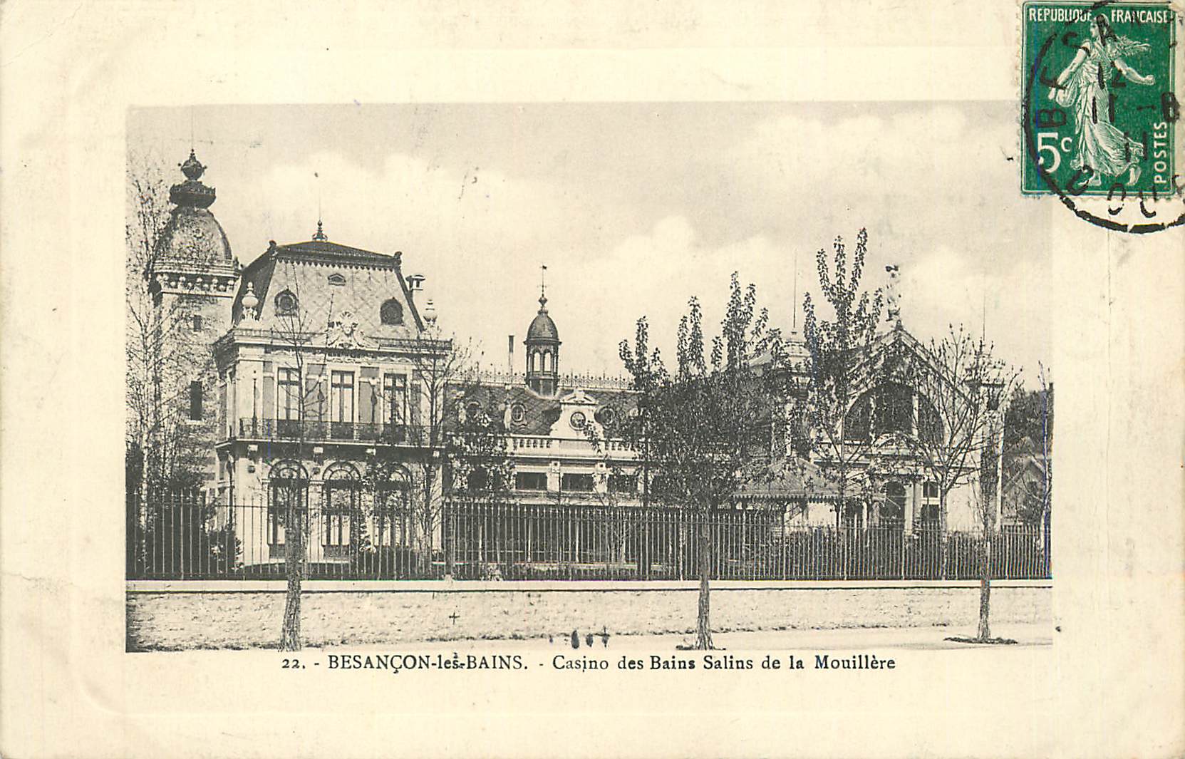 Besançon-les-Bains — Casino des Bains Salins de la Mouillère — éditeur Cité Artistique, n°22