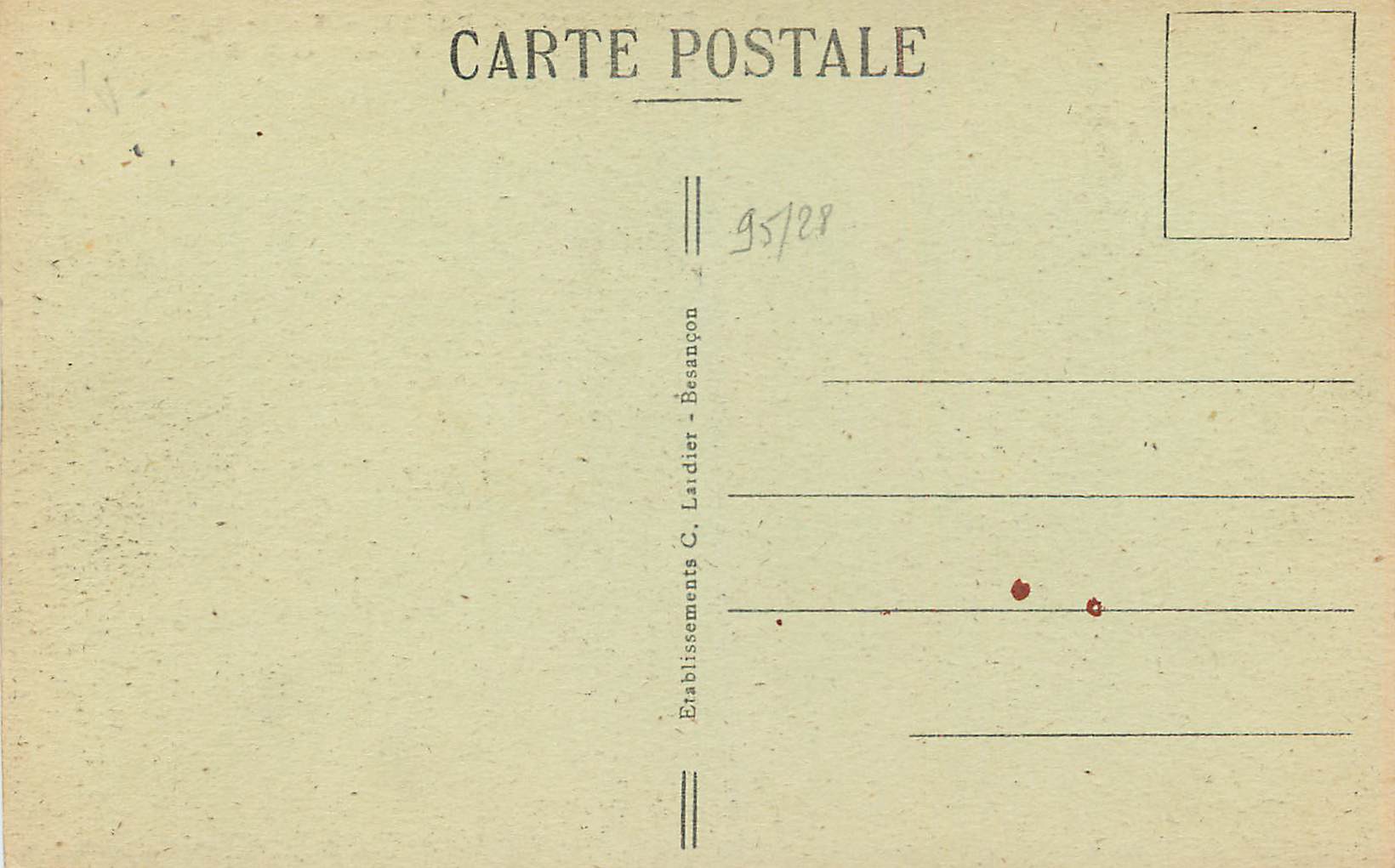 Besançon-les-Bains — Vallée de Casamène, Velotte et la Roche-d'Or — n°101 — Rückseite