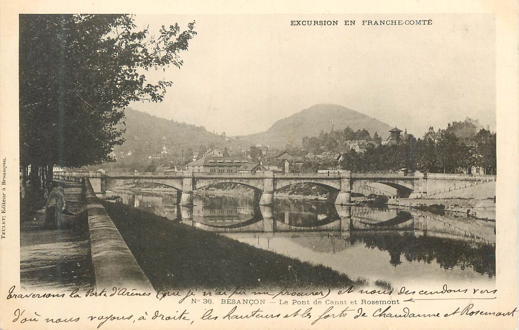 Besançon — Le Pont de Canat et les forts de Chaudanne et Rosemont — Éditeur à Besançon, N° 36