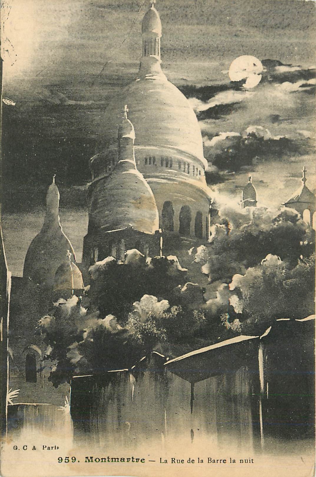 CPA Montmartre La Rue de la Barre la nuit 