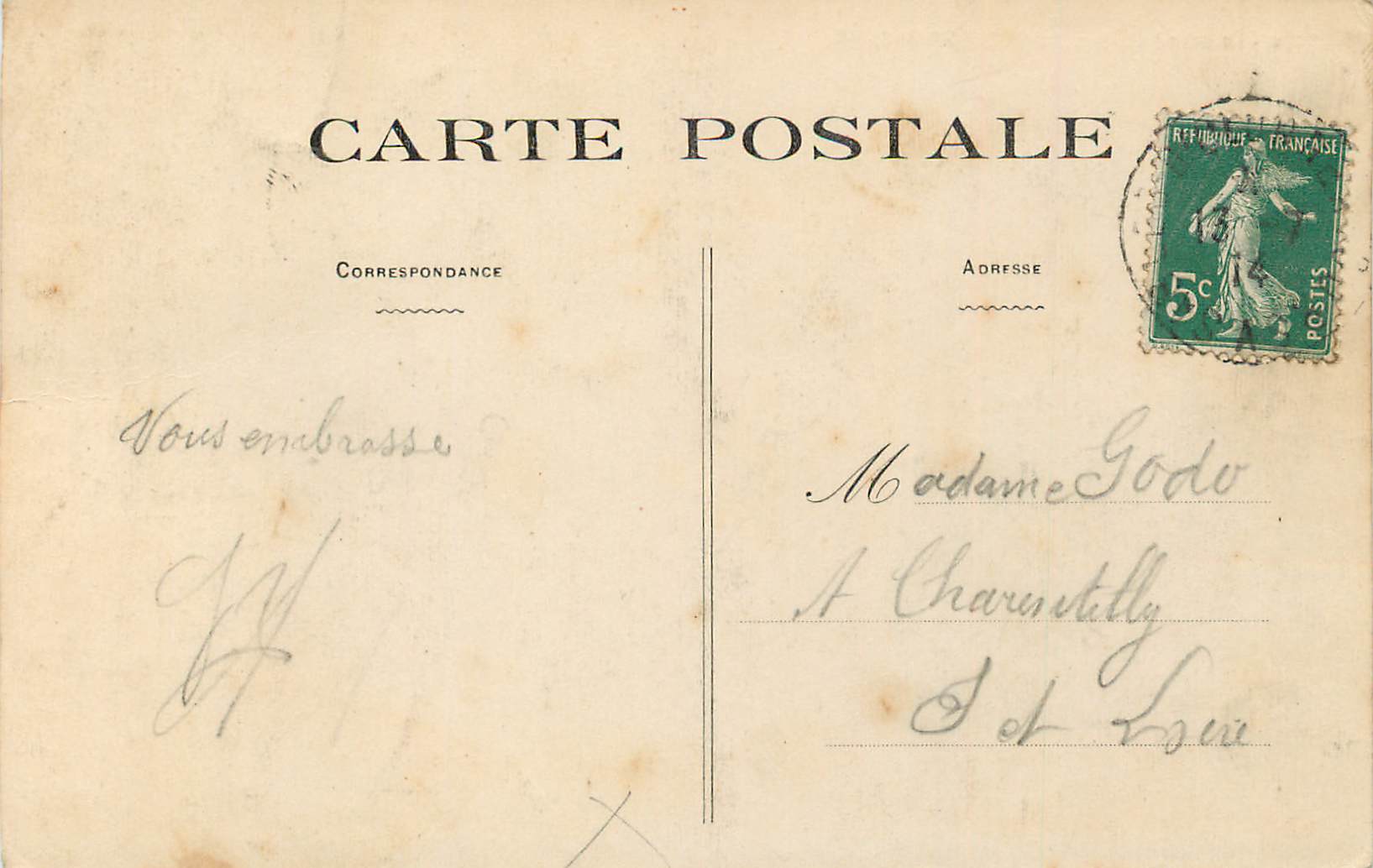 Le Grand Casino des SABLES-D'OLONNE — Collection Lucien Amiaud — n° 3290 — Back