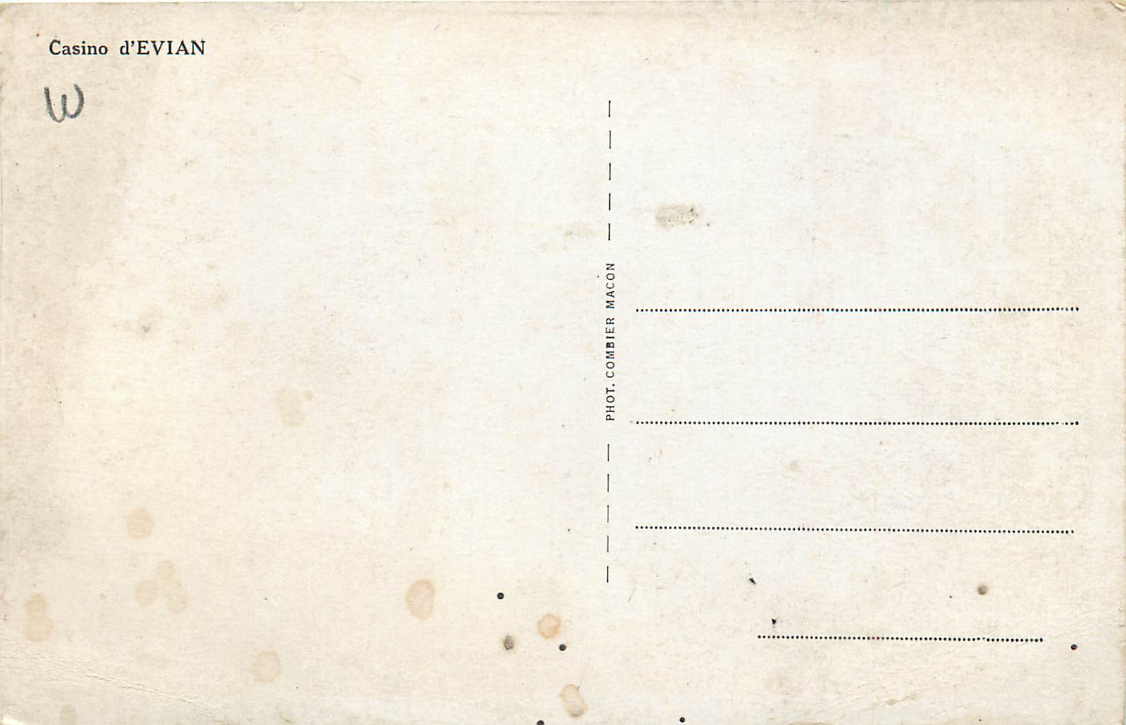 CPA Casino d Evian  — Verso