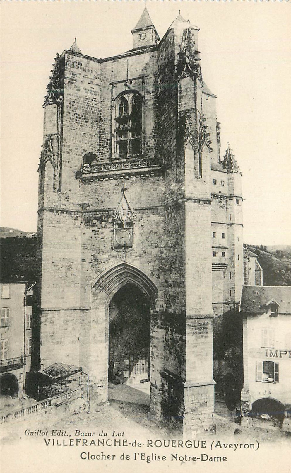 CPA Villefranche de Rouergue Aveyron Clocher de l Eglise Notre Dame 