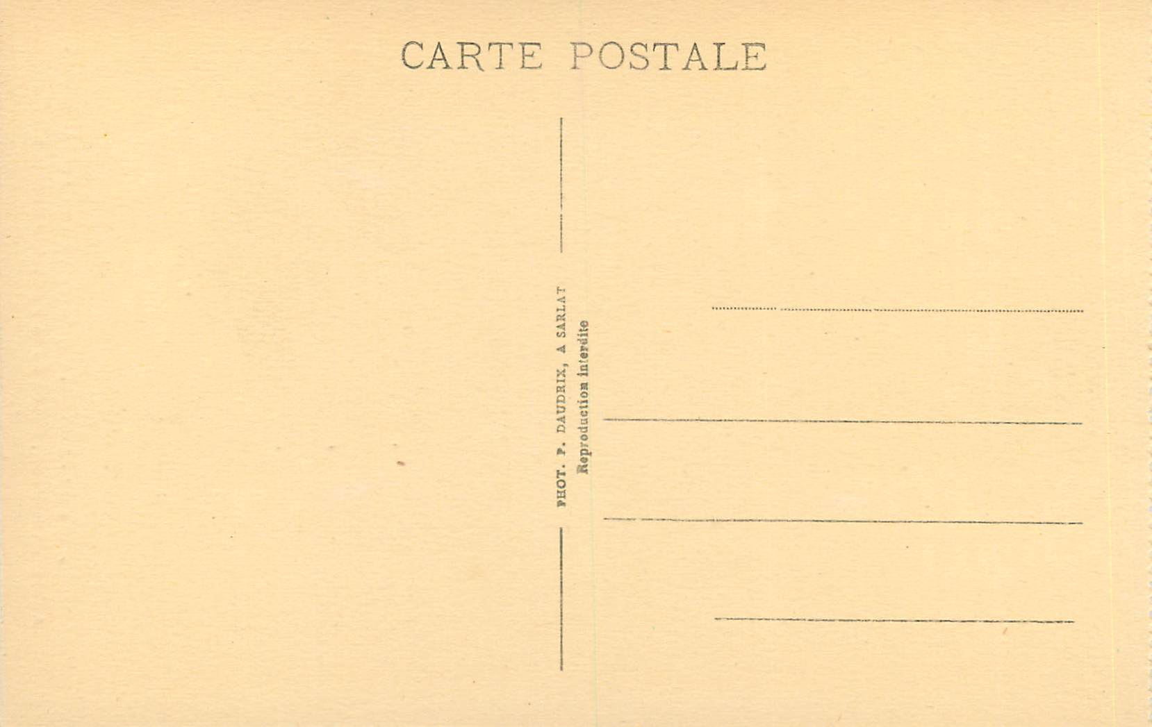 CPA Sarlat Anienne Maison Place de la Fontaine Sainte Marie  — Verso