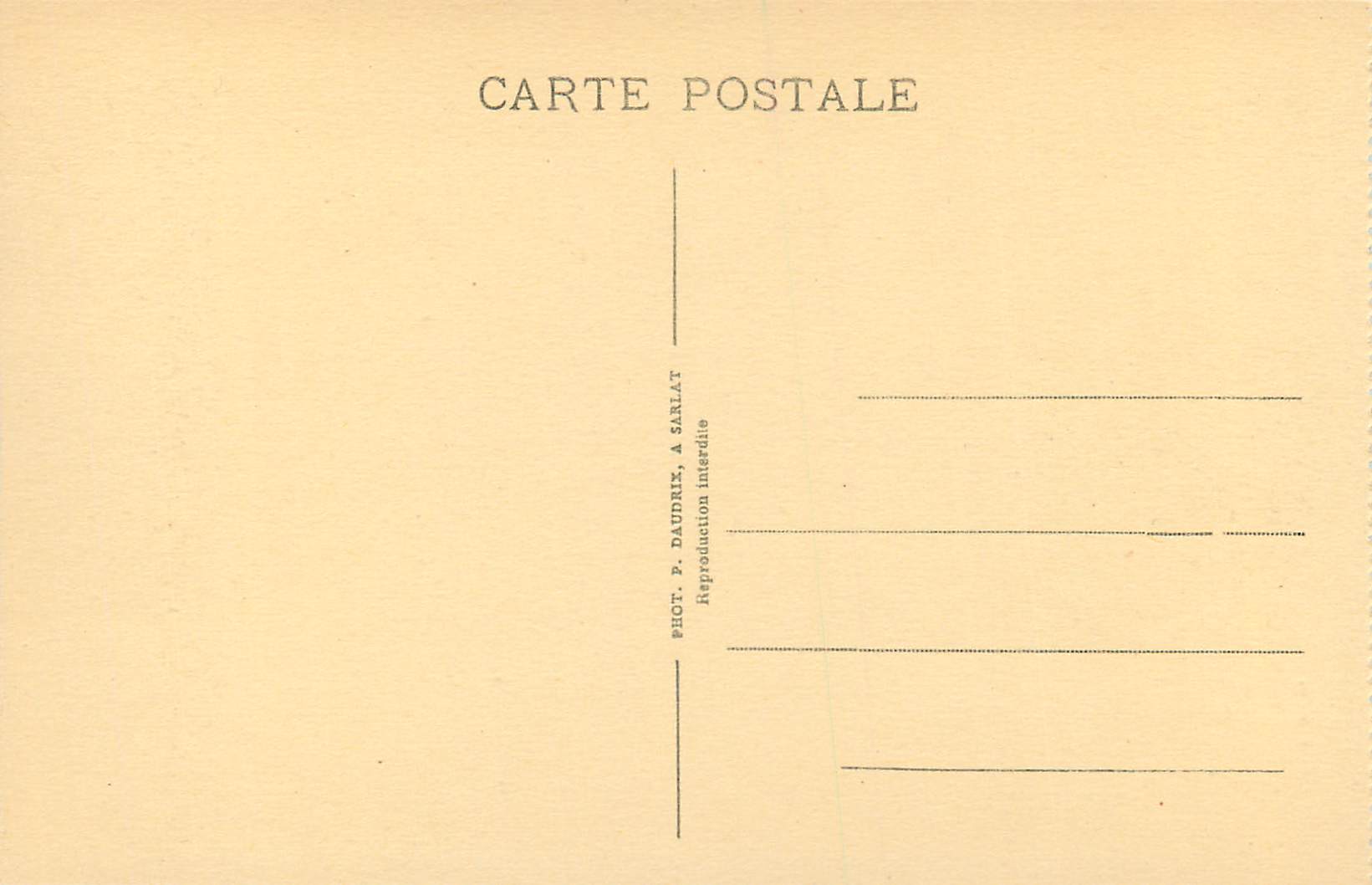 CPA Sarlat Hotel de Maleville  — Verso