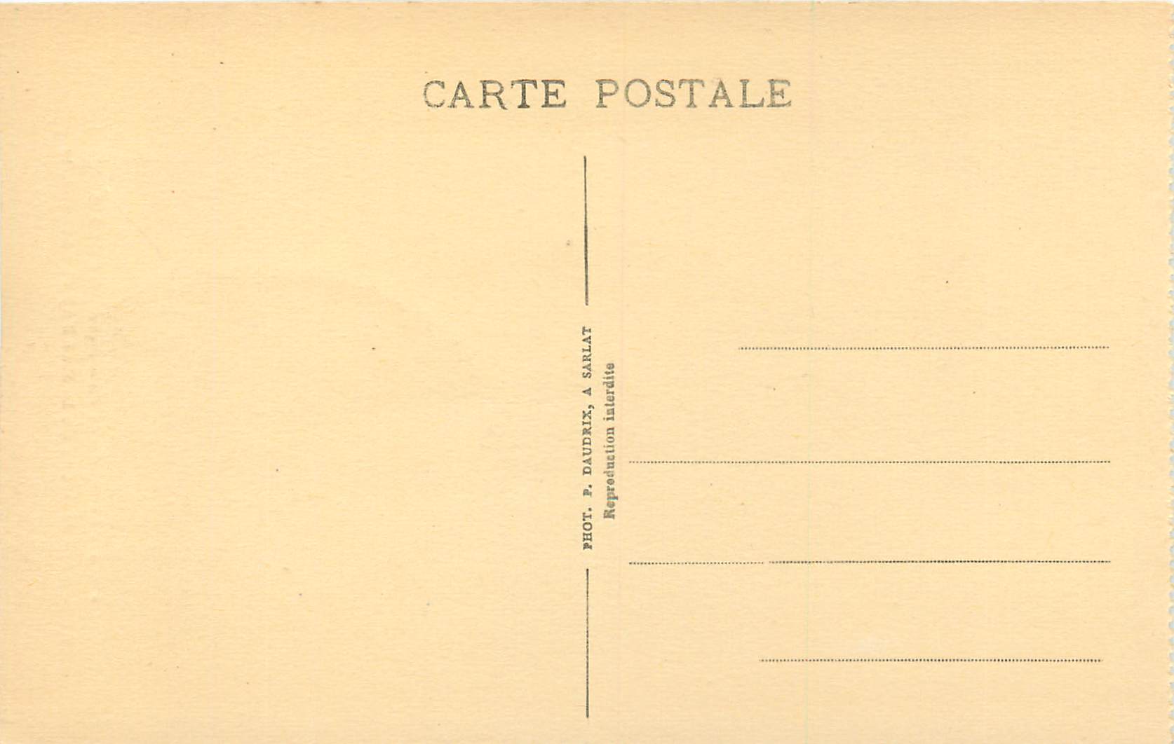 CPA Sarlat Anciennes Maisons de la Rue Foy et Cathedrale  — Rückseite