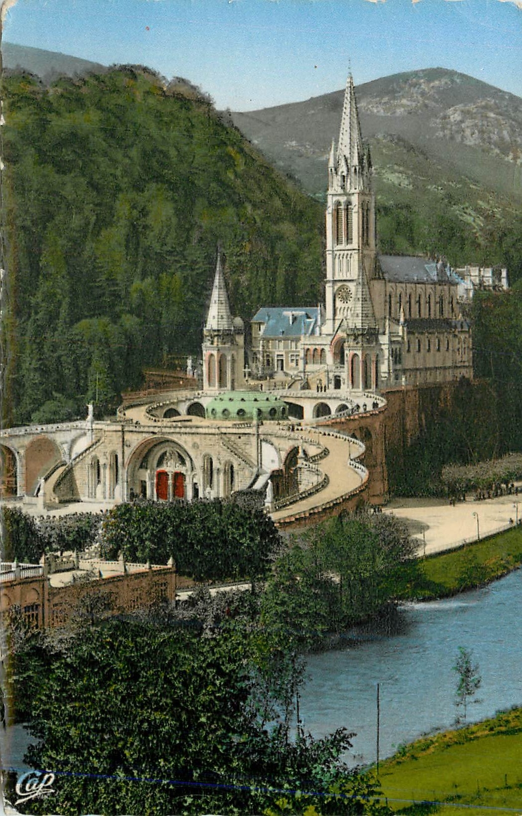 CPM Lourdes La Basilique et le Gave 