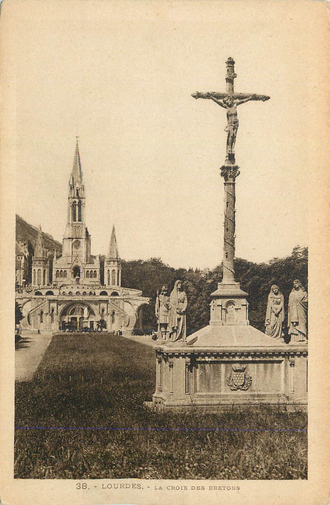 CPA Lourdes La Croix des Bretons 