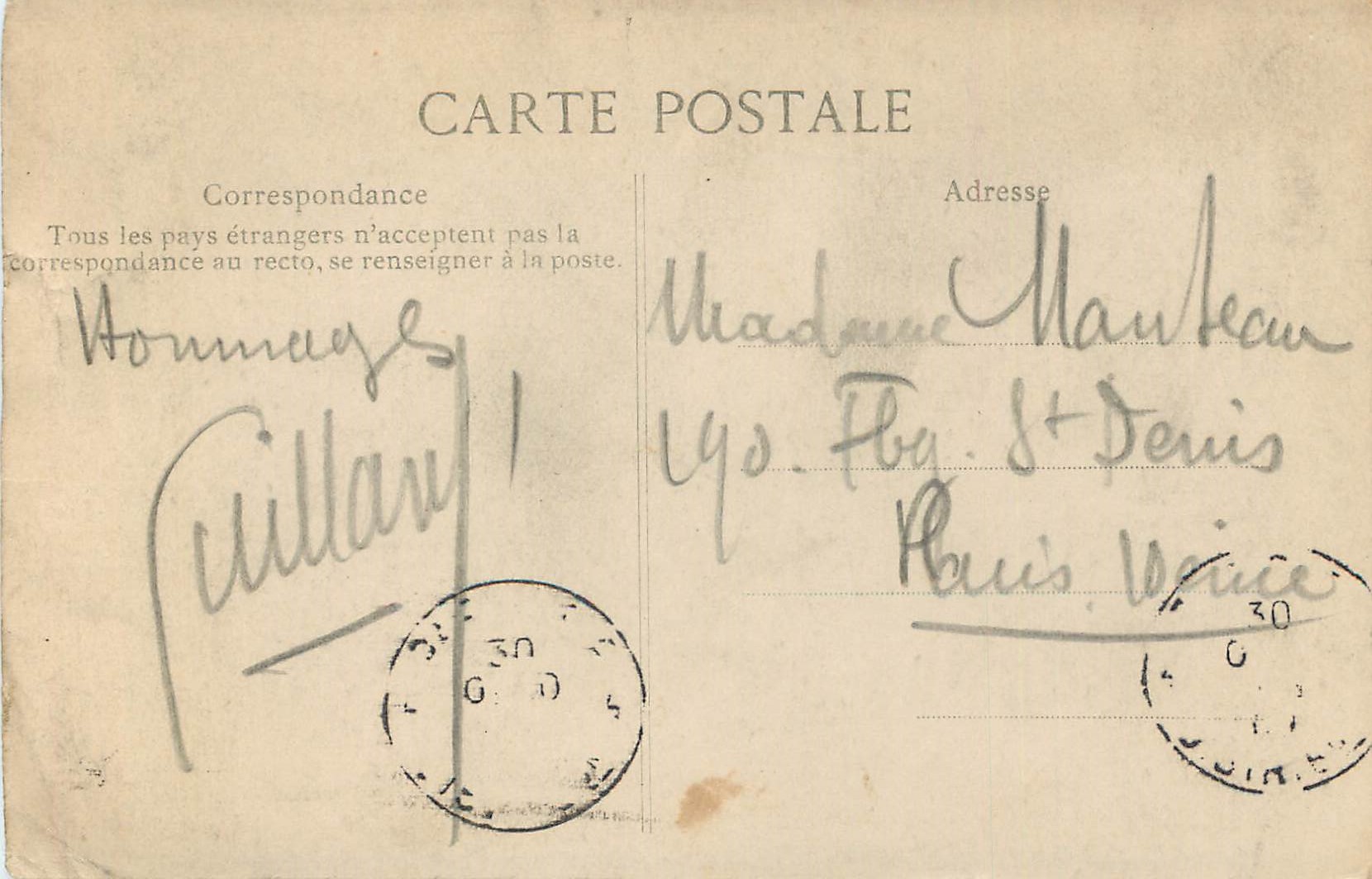 CPA Melun Jardin de l Hotel de Ville  — Rückseite